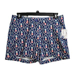 Crown & Ivy Caroline Pineapple Shorts Women's 8 (33x5) Multicolor Mid-Rise NWT
